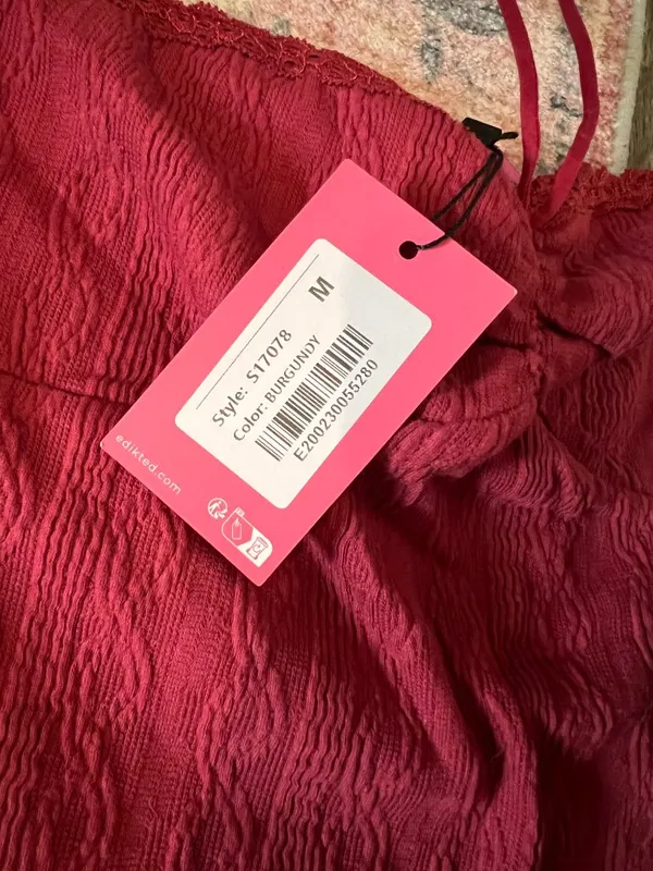 NWT Edikted burgundy‎ halter top size M - Image 7