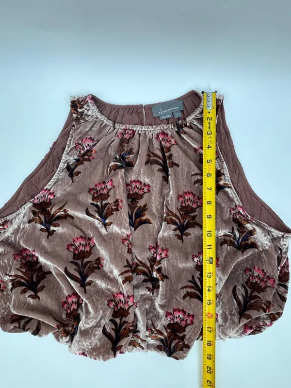 Anthropologie pink Floral Halter Crop Camisole - Image 7