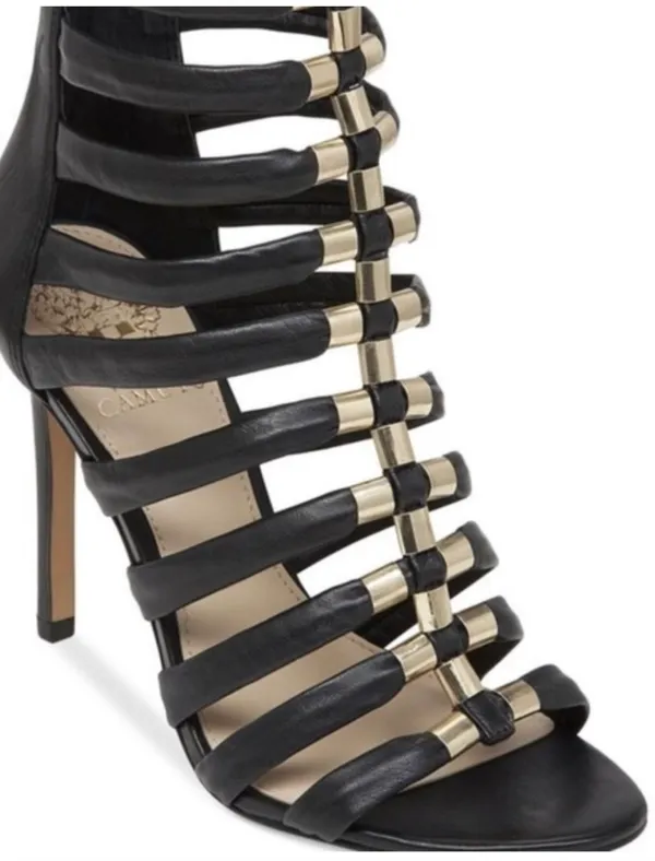 Vince Camuto Black Caged Gladiator High Heel Sandals - Image 10
