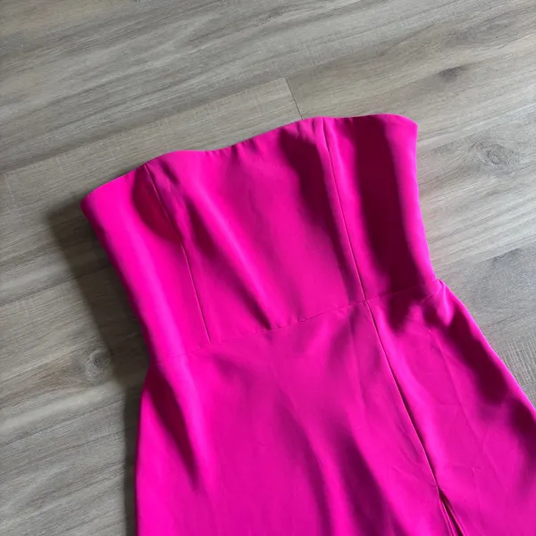 Amanda Uprichard Mandy Midi Dress Women Size Medium Hot Pink - Image 4