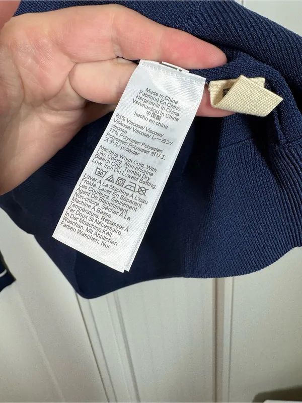 Madewell Womens Colorblock Quarter Zip Raglan Sweater Navy Red White Small NWT - Image 4
