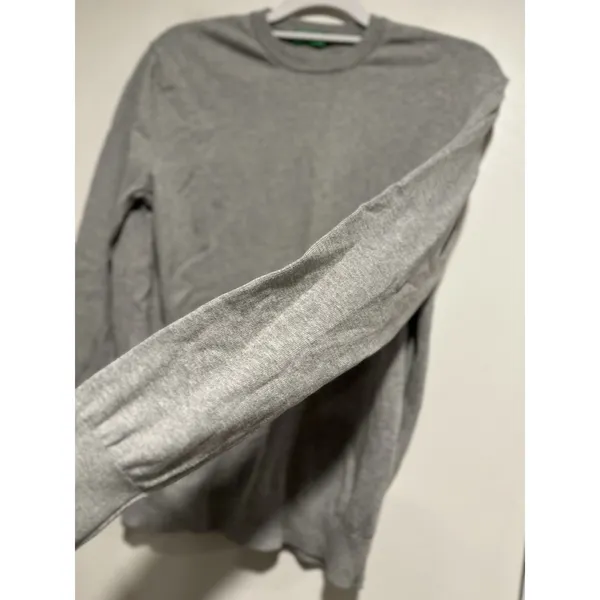 Vintage Women's Sz: M United Colors Of Benetton Gray Pullover Cotton Sweater - Image 9