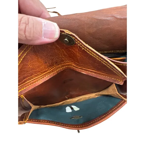 Firu womens Vintage Leather Handmade crossbody Purse 9x10 SKU 7164 - Image 10