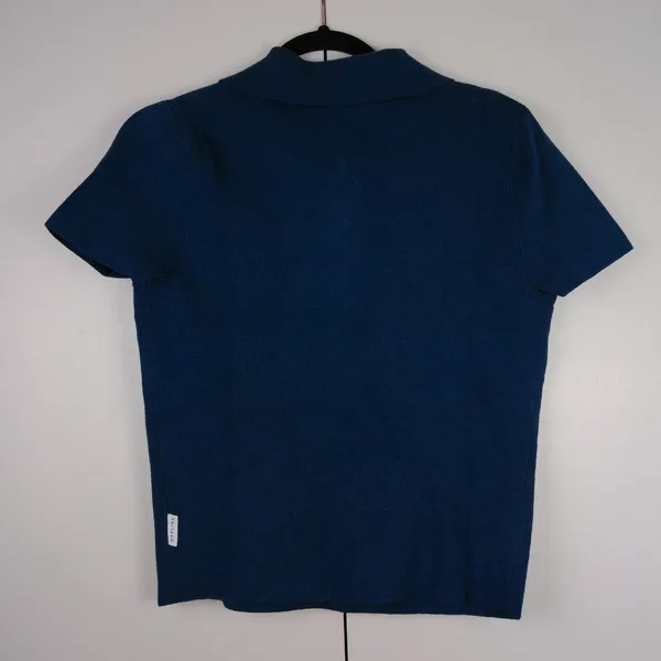 Aerie OFFLINE Short Sleeve‎ Knit Polo Sweater Navy Blue M NWT 1301-2188 - Image 2