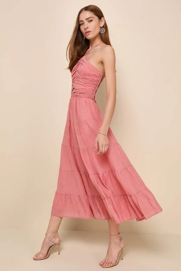 Lulus Lace-Up Dress - Image 3