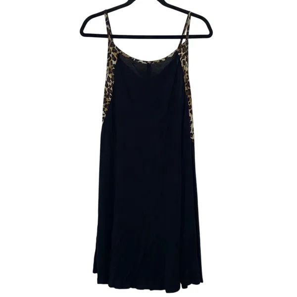 Voll Animal Print‎ Trimmed Black Baby Doll Dress - Image 2