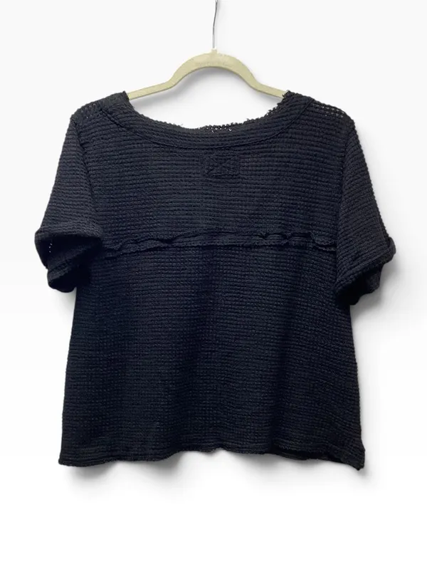 POL Black waffle knit v-neck size Small - Image 3