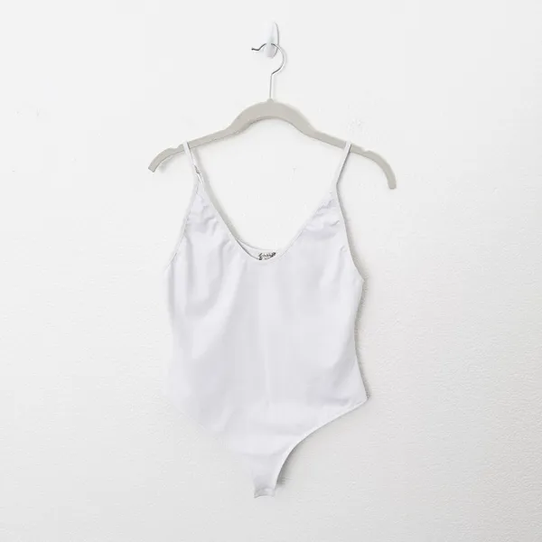 [Free People] White Rosie Duo Bodysuit One-Piece V-Neck Casual Top Size Medium M - Image 3
