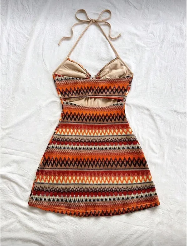 Beachy multicolor mini dress Orange - Image 2