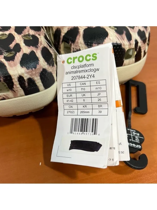 Crocs NEW Women's Platform Animal Print Remix Clogs Size 10 #B1318 - Image 5