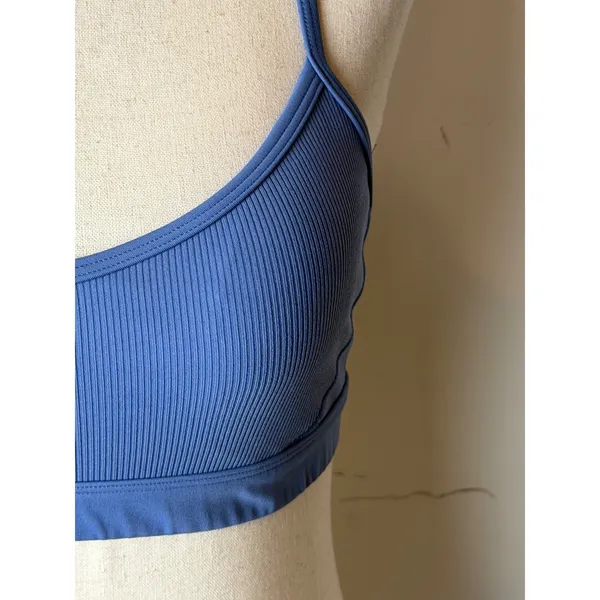 OFFLINE by Aerie Sports Bra Women Small Blue Ribbed Strappy Back Athleisure - Image 8