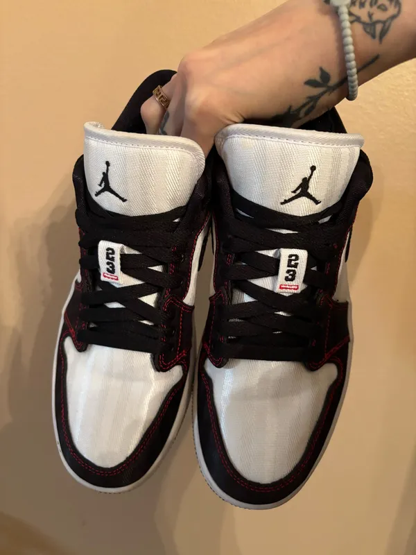 Wmns Air Jordan 1 Low SE Utility ‘White Black Red' - Image 3