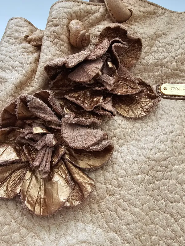 Cynthia Rowley Pebble Leather Floral Applique Hobo​ Bag - Image 13