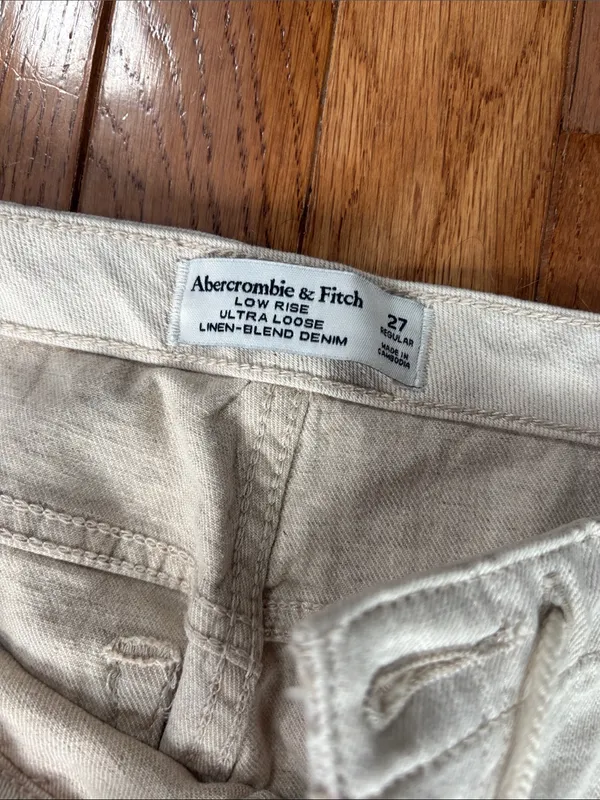Abercrombie low loose linen blend jeans - Image 6