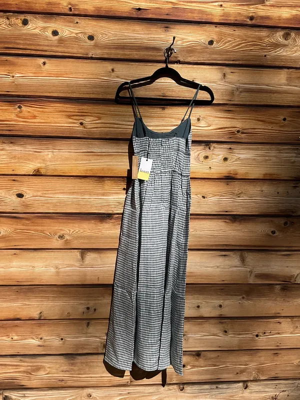 Few Moda Kourt Darya Size XS Blue Linen Smocked Midi Dress - Image 10
