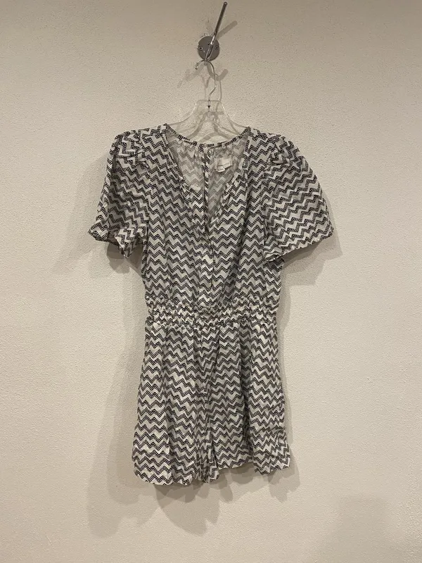 Anthropologie Somerset Romper Womens Small Chevron Short Sleeve Elastic Waist - Image 2
