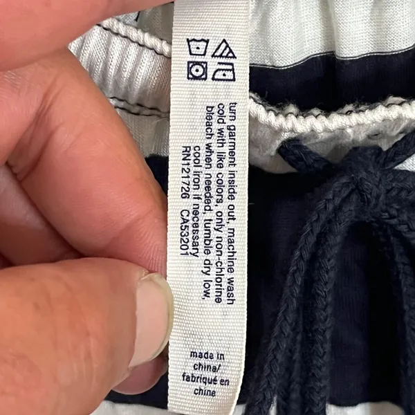 Aeropostale Navy White Striped Maxi‎ Skirt Blue Colorblock Hem Size Small Y2K - Image 8