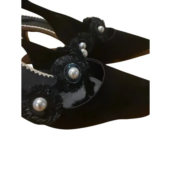 Tory Burch Penelope Black Slingback Heels Sz. 6.5 - Image 5