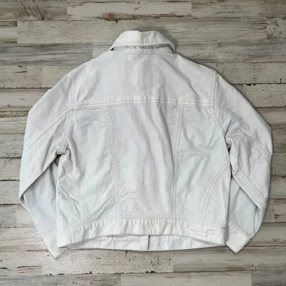 2000s Y2k American Eagle White Corduroy Button Jacket Womens‎ Size M - Image 5