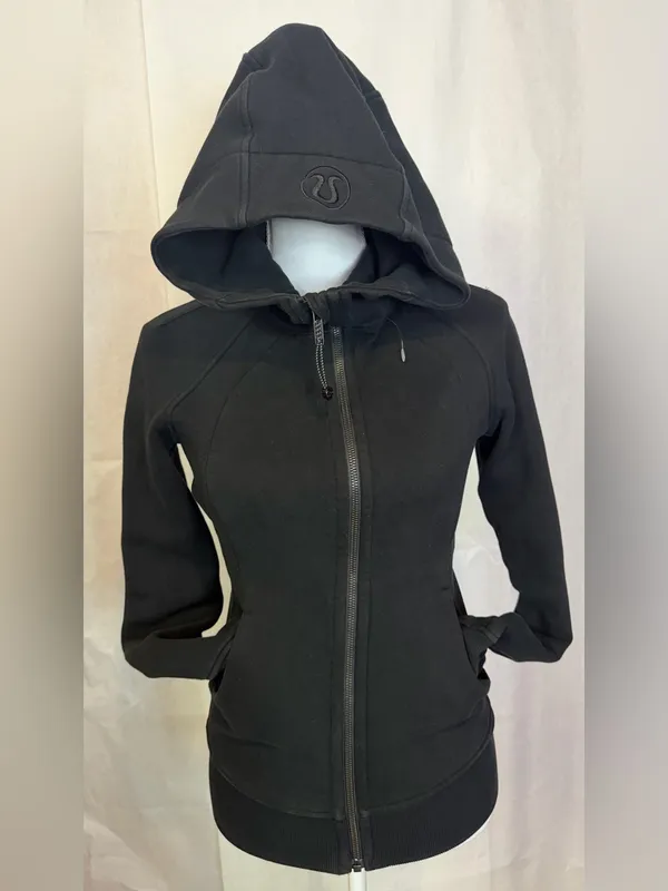 lululemon athletica Black Hooded Zip Bomber Jacket - Image 3