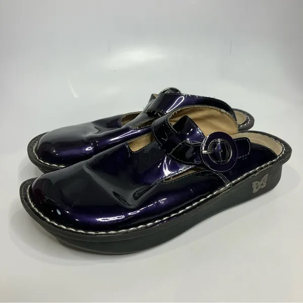 Alegria Donnadigo purple patent leather mules slip on shoes women’s‎ size 37 - Image 2