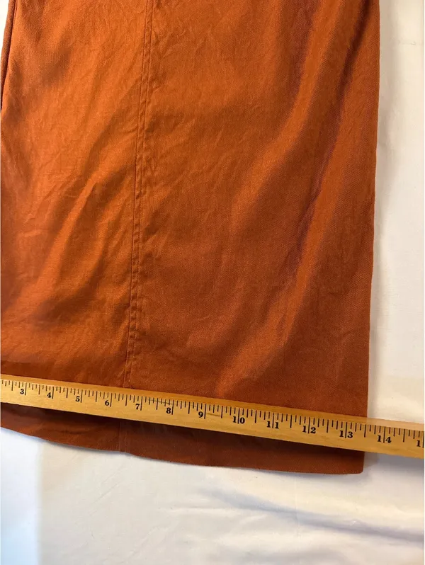 Anthropologie Rust Orange Wide-Leg Linen Blend Pants - Image 2
