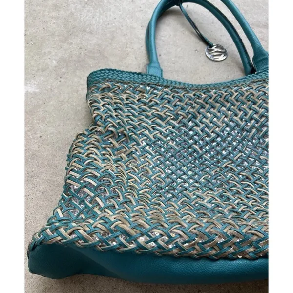 Vintage Style & Co. Sling Woven Blue Large Shoulder Bag Tote Women’s Purse - Image 2