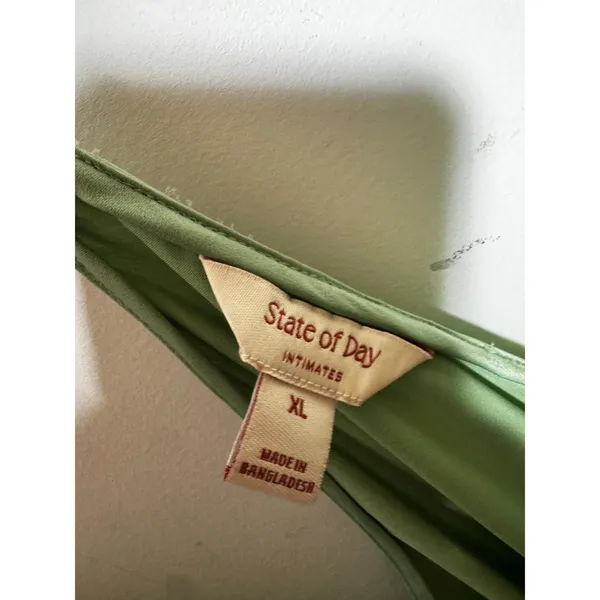 Brand New State of Day Women's Size XL Basil Green Slip Mini Dress - Image 5