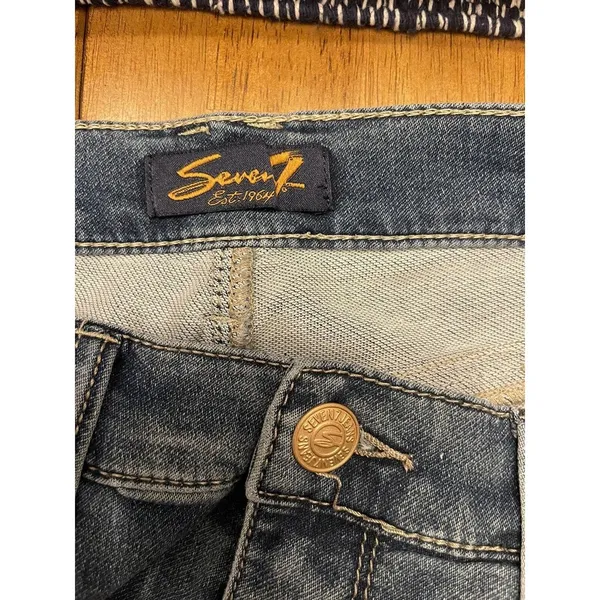 Seven7 Seven For All Mankind Jeans Women's Size 8 Cropped Girlfriend Capri Stretch - Image 4