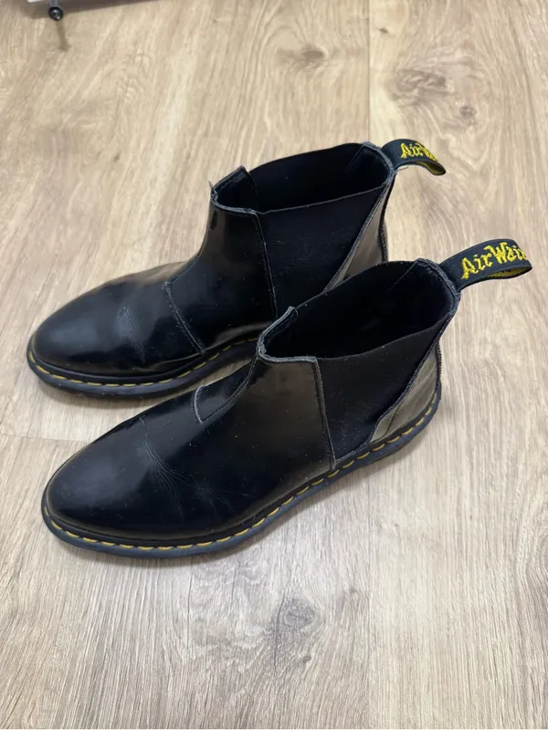 Doc Martens Bianca Boots Ankle Bootie US 7 Patent Leather Biker Grunge Utility - Image 14