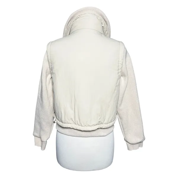 BLANK NYC Women’s Mixed Media Sweater Puffer Zip and Snap Front Jacket - Image 5