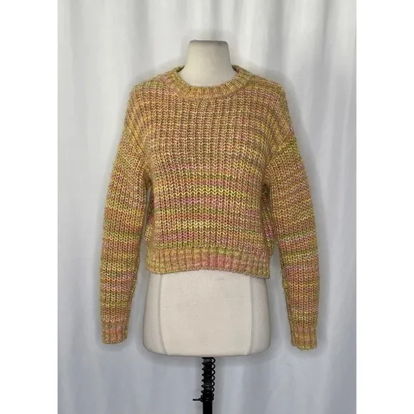 ANTHROPOLOGIE Ribbed Obi Melange‎ Crewneck Sweater Pullover Knit Marled Small - Image 2