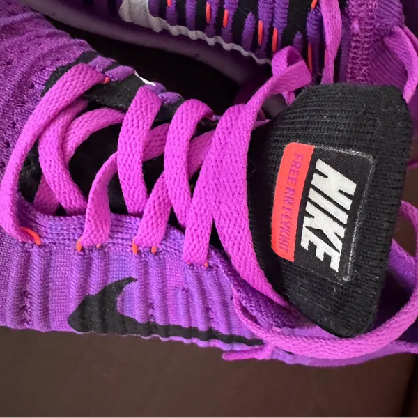 Nike Purple and Pink Flyknit Trainers - Image 2
