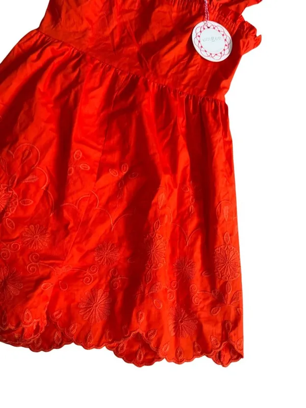 UMGEE Orange Eyelet Romper Size Small NEW NWT - Image 6