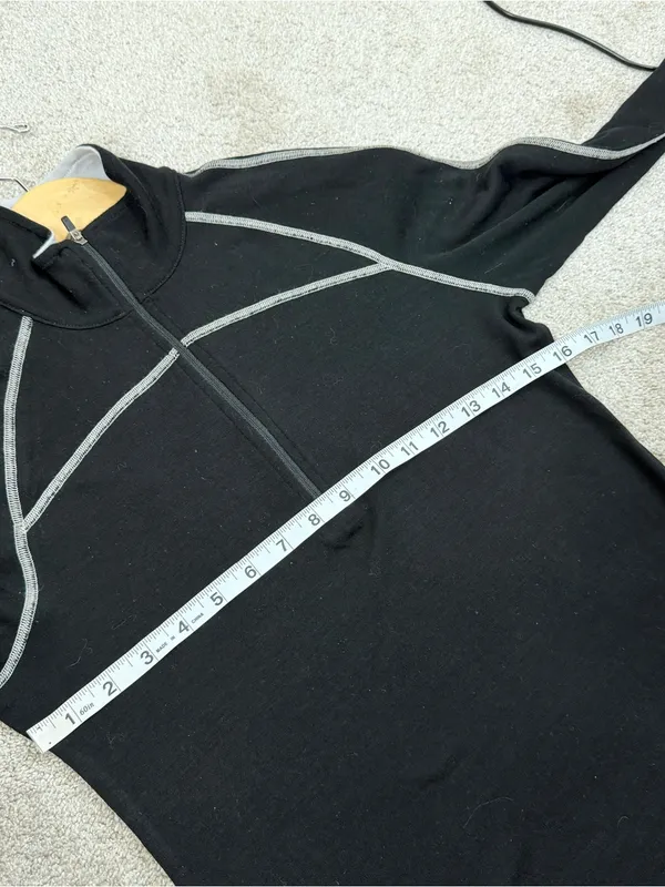 ibex Women’s Merino Wool Thermal Base Layer 1/4 Zip Shirt Longsleeve in Black M - Image 10