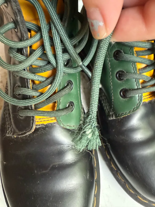 Durable leather Dr. Martens 1460 boots with a unique black, green - Image 7