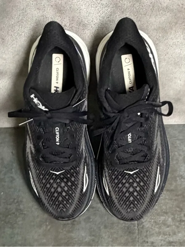Hoka One One Clifton 9 Women’s Black / White Running Shoes 1127896 Size 9.5B - Image 8