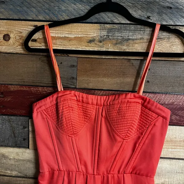 BCBGMaxazria Coral/Pink Strapless Maxi‎ Dress Size 4 - Image 4