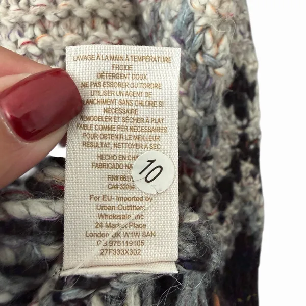 Free People Womens Love‎ Bug Nordic Fair Isle Lace Up Sweater Size L Lodgecore - Image 10