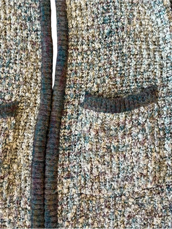 Vintage boho long sweater cardigan made in Taiwan - Image 5