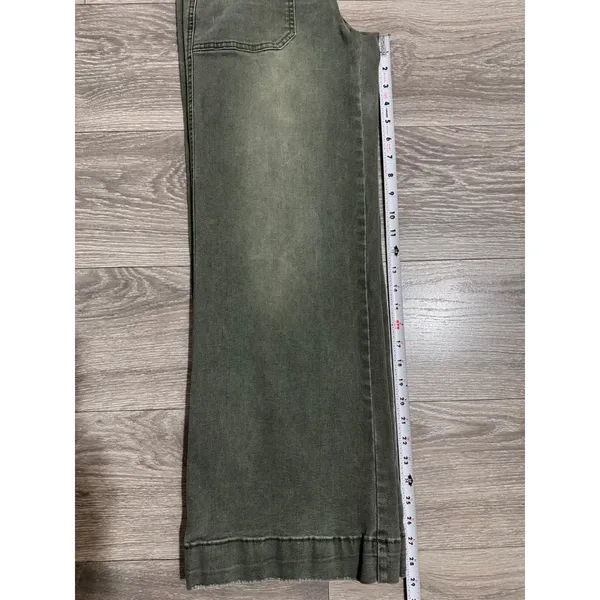 Womens High Rise Wide Leg Utility Pants 24x29 Faded‎ Olive Green Size M Gorpcore - Image 6