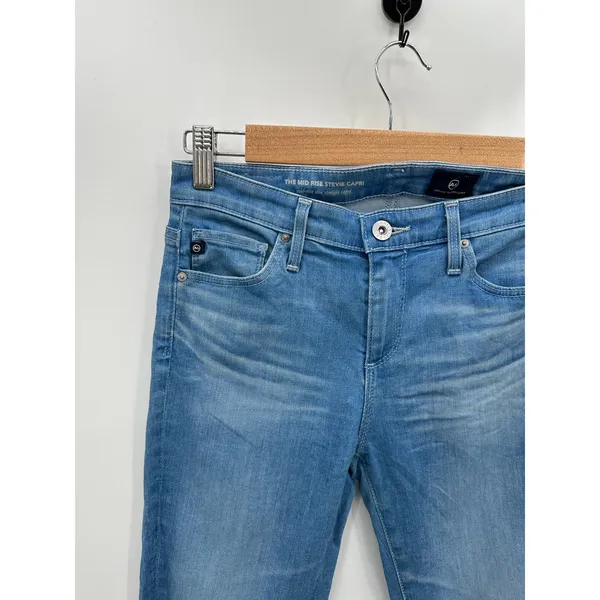 AG Adriano Goldschmied The Mid‎ Rise Stevie Capri Blue Jeans Women's Size 25 - Image 4