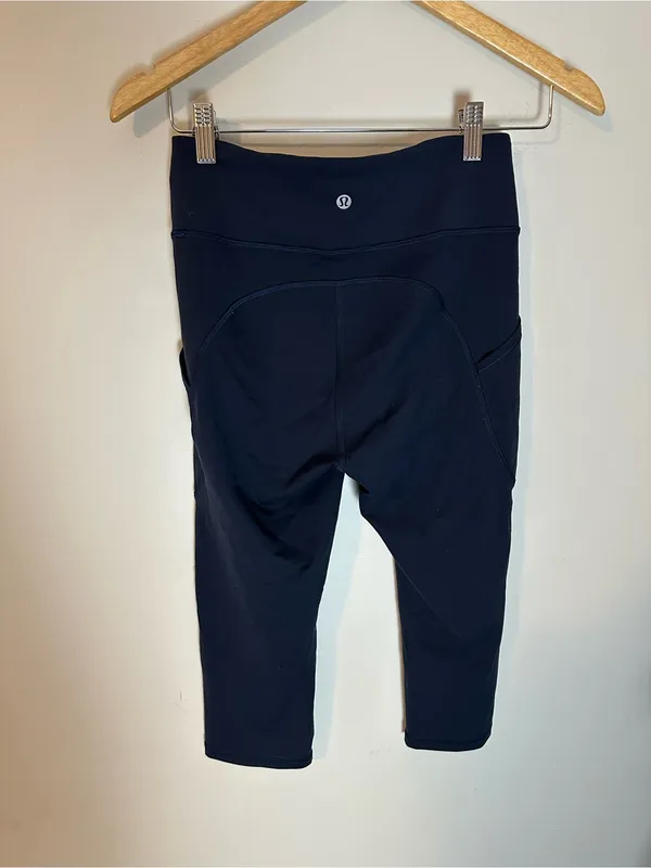 Lululemon Invigorate high rise crop leggings navy 17” - Image 6