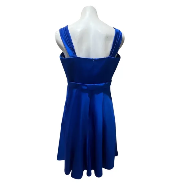 David's Bridal Dress Womens Size 12 Cobalt Blue A-Line Knee Length - Image 4