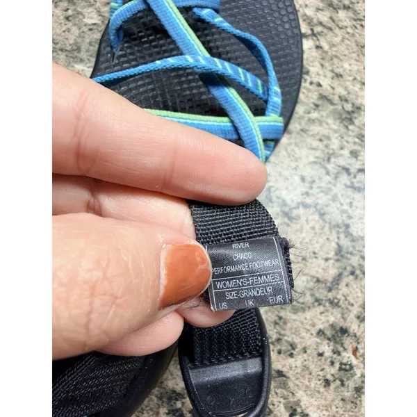 Chacos Chaco River Hiking Sandals Women Size 7 Aqua Blue Green Adjustable Straps Vibram - Image 7