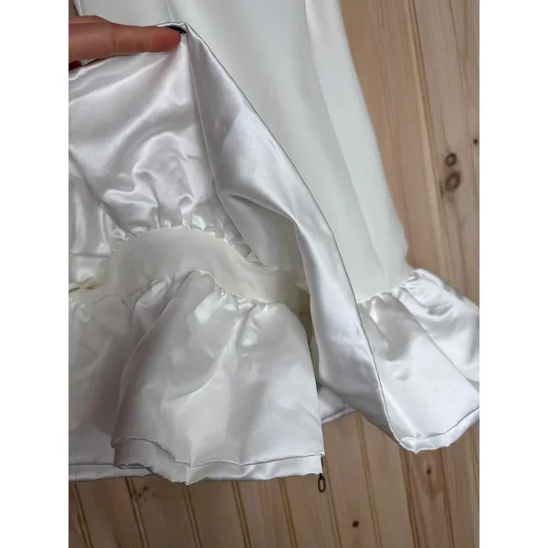 Lulus Superb Aura White Ruffled Drop Waist Mini Dress Cocktail Engagement Large - Image 6