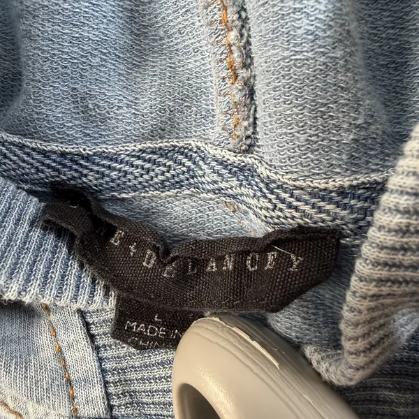 Jane + Delancey Women's Large Hoodie Sweatshirt Washed Blue Drawstring Casual - Image 4