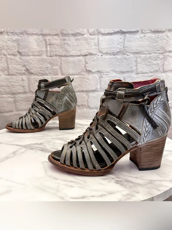 Freebird Wazee Cutout Lace-Up Heel Ice Multi‎ 8 GUC - Image 4