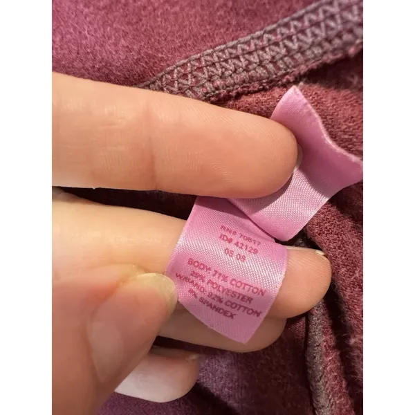 Victoria's Secret Y2K Pink Velour Pants Fold Over‎ Bootcut In Burgundy Size M - Image 10