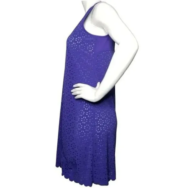✨Title Nine Nimblene Illusion Eyelet Purple Blue Tank Sz Medium Dress✨ - Image 6